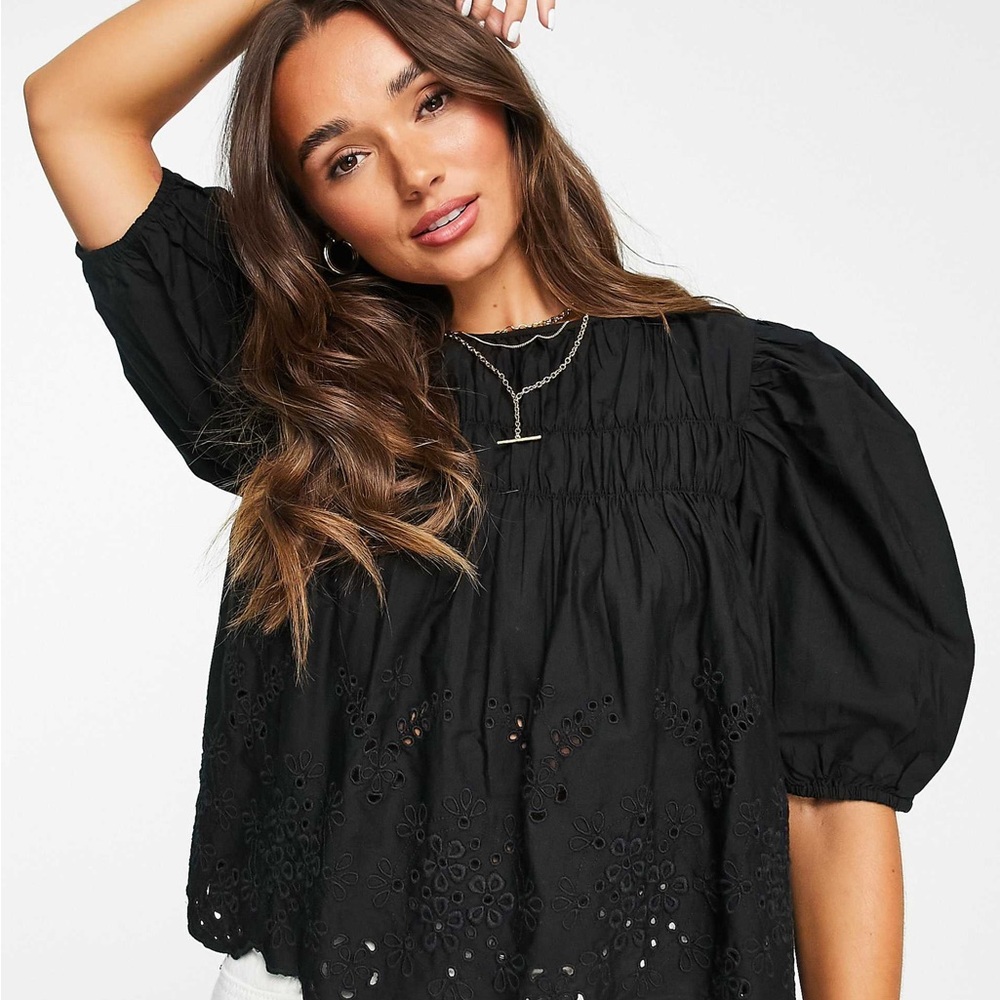 Mango Shirred Blouse